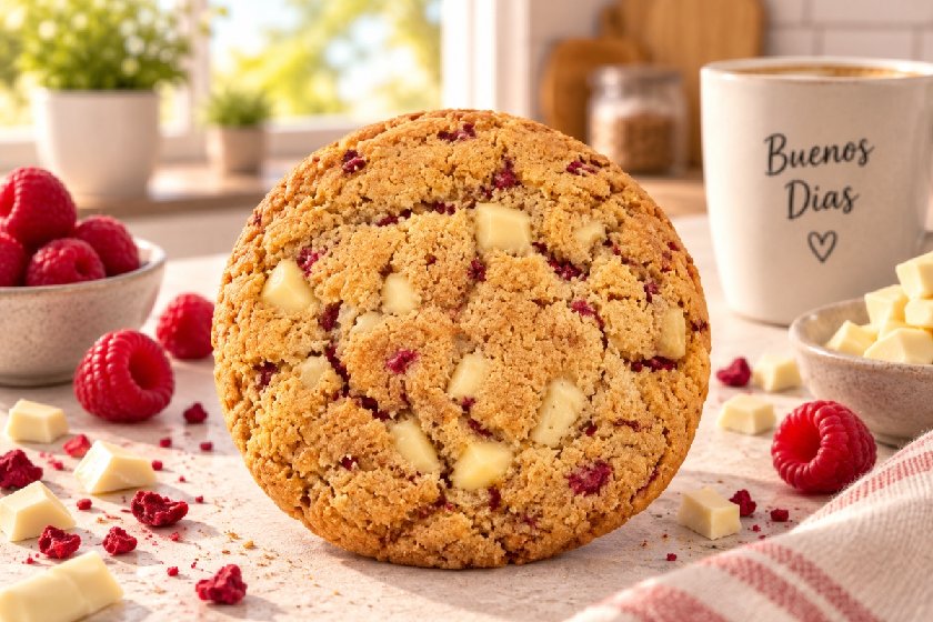 Cookie con Chips de Choco Blanco y Frambuesa