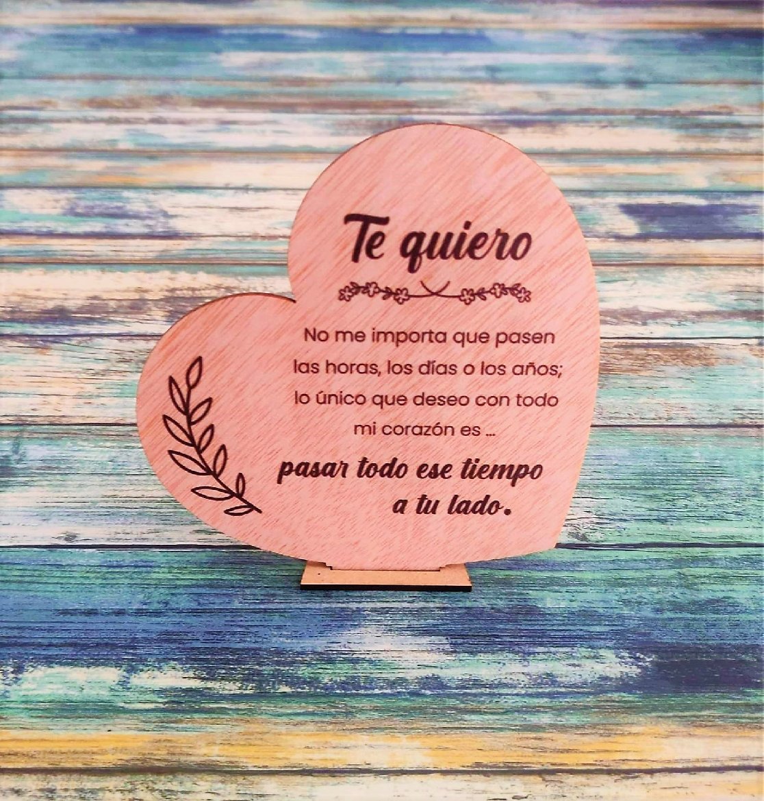 Dedicatoria de madera Te Quiero
