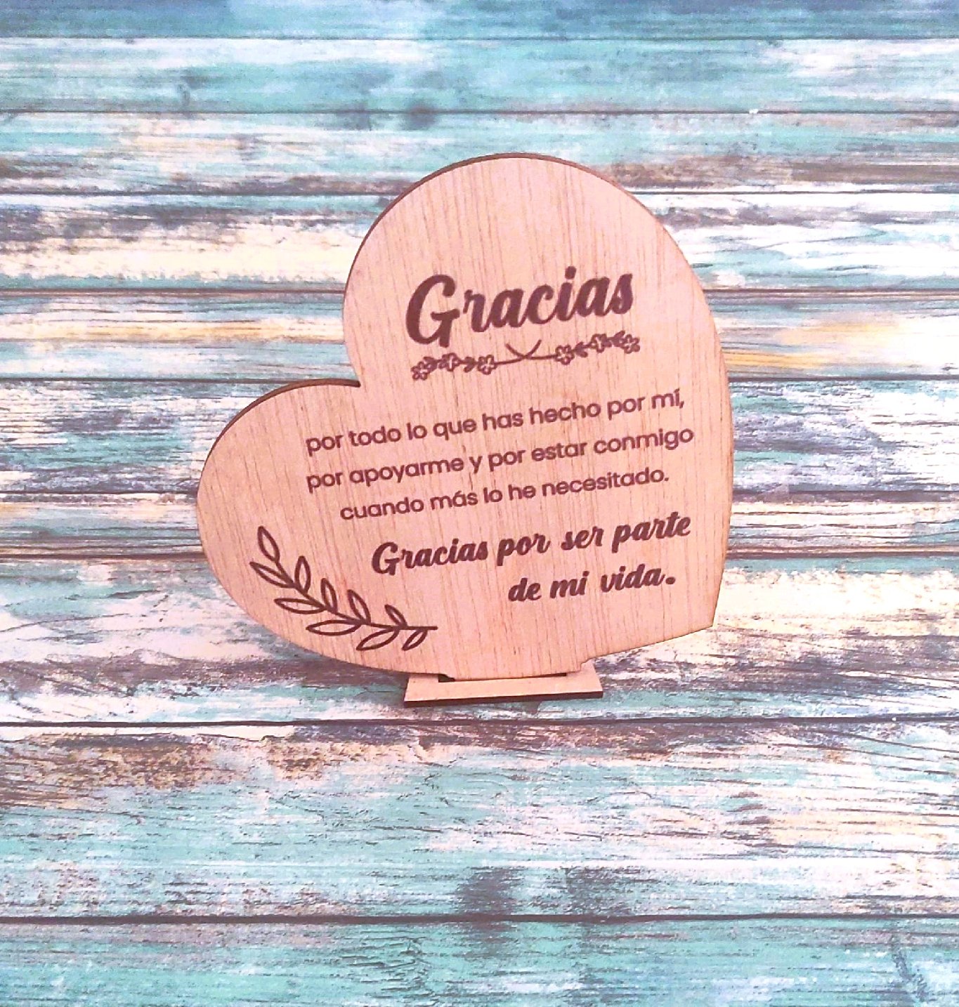 Dedicatoria de Madera Gracias 