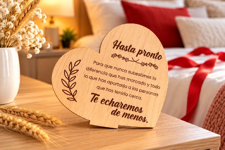 Dedicatoria de Madera Hasta Pronto