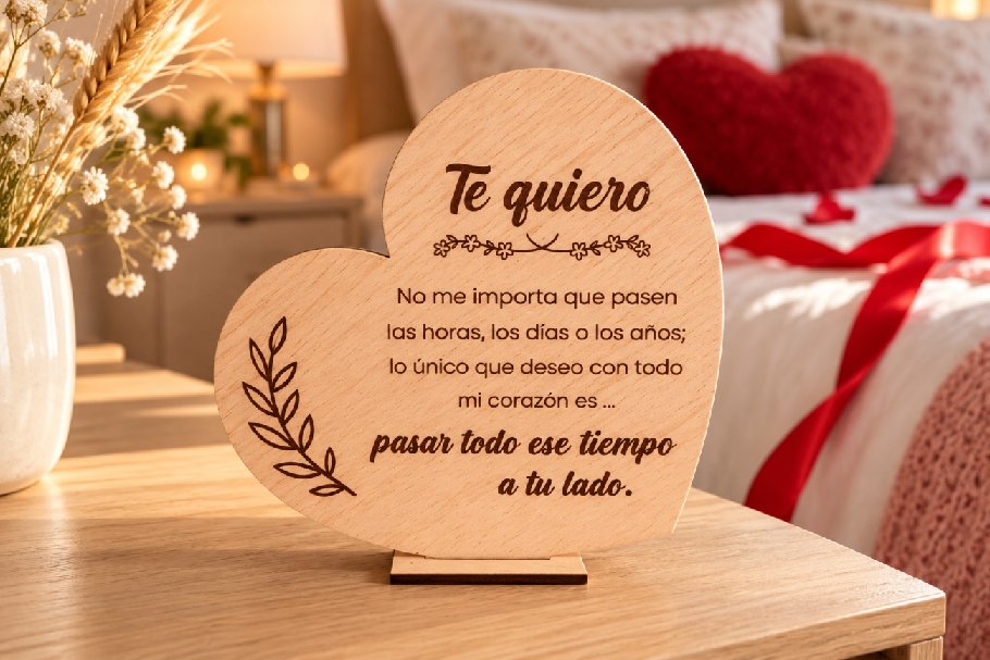 Dedicatoria de madera Te Quiero