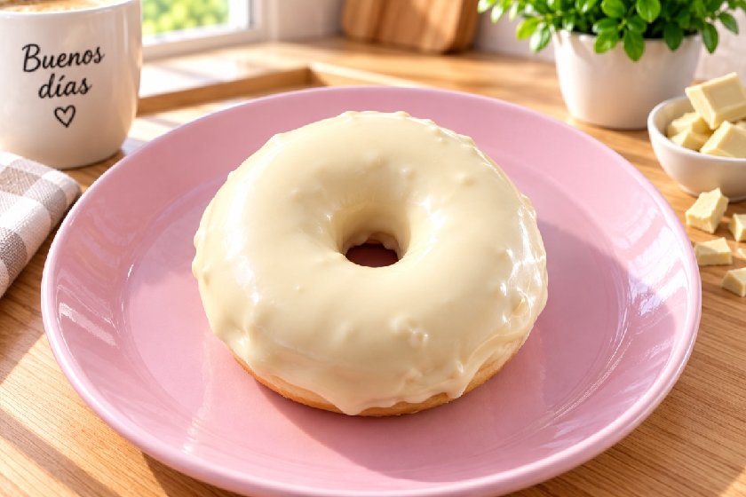 Donut cubierto de Chocolate Blanco