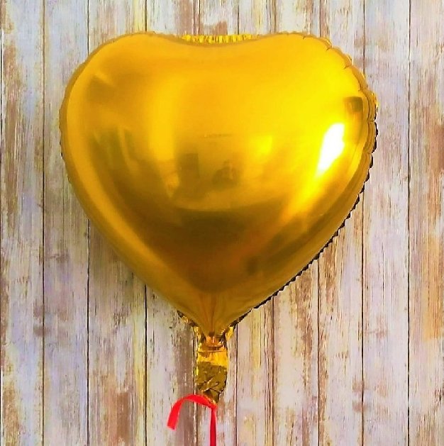 Globo Corazón Dorado con Helio