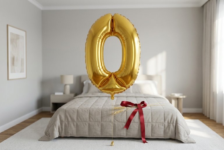 Globo de Cumpleaños Número 0  Oro