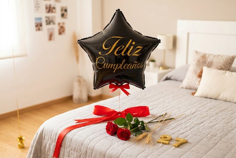 Globo Estrella Feliz Cumpleaños con Helio