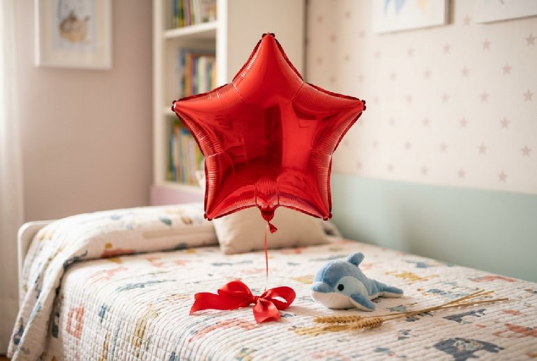 Globo Estrella Roja con Helio